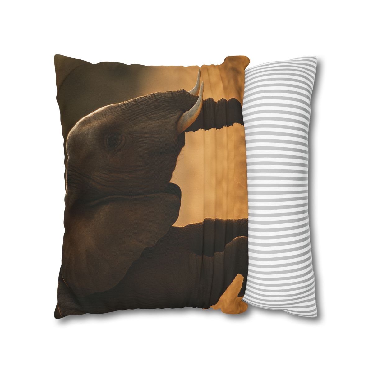 Gilded Horizon African Elephant soft cotton pillow cases