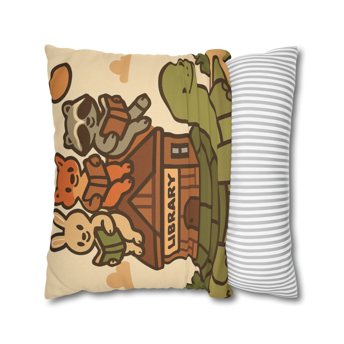 Time Traveling Turtle Library designer print pillow cases