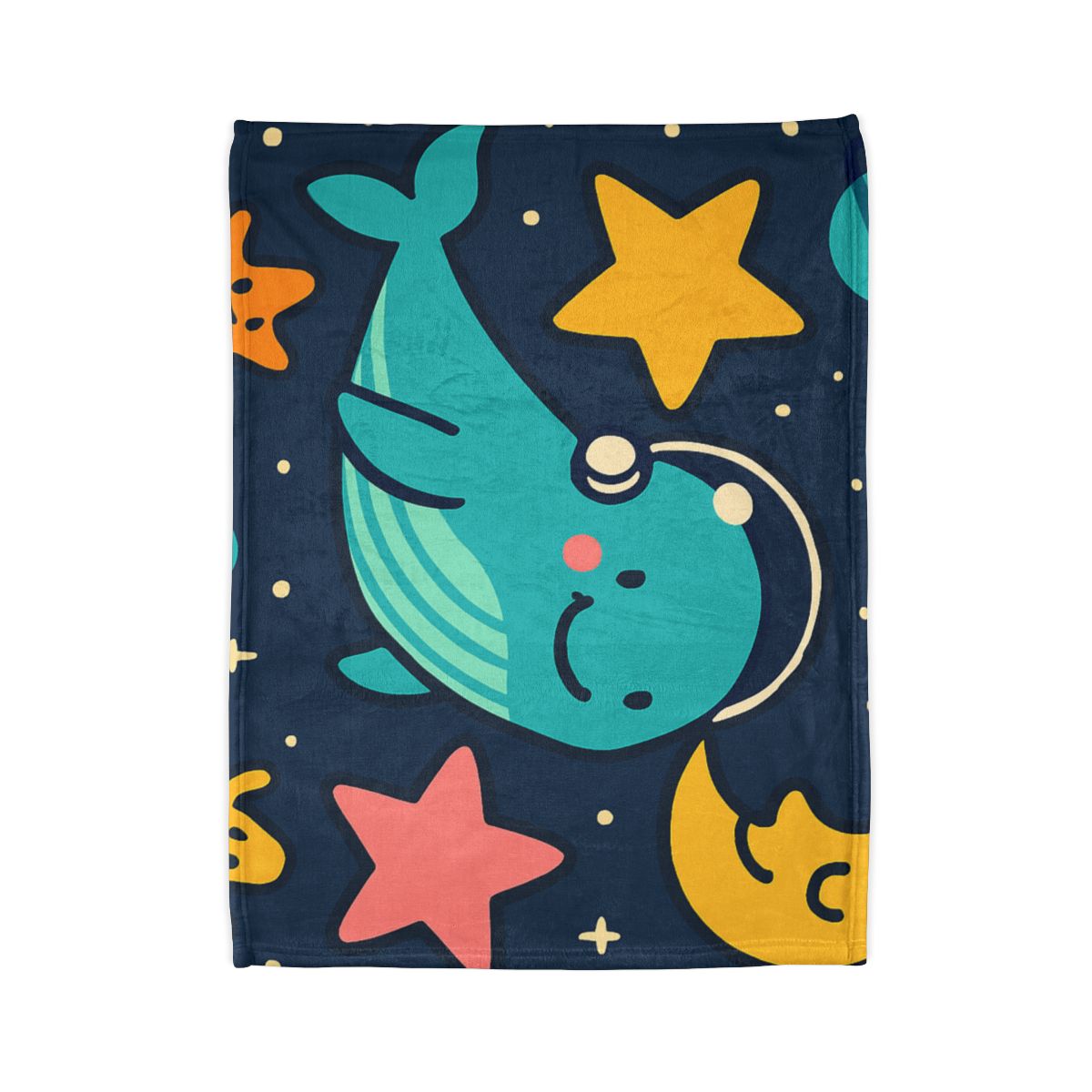 Starship Space Whale Adventure soft fleece blankets