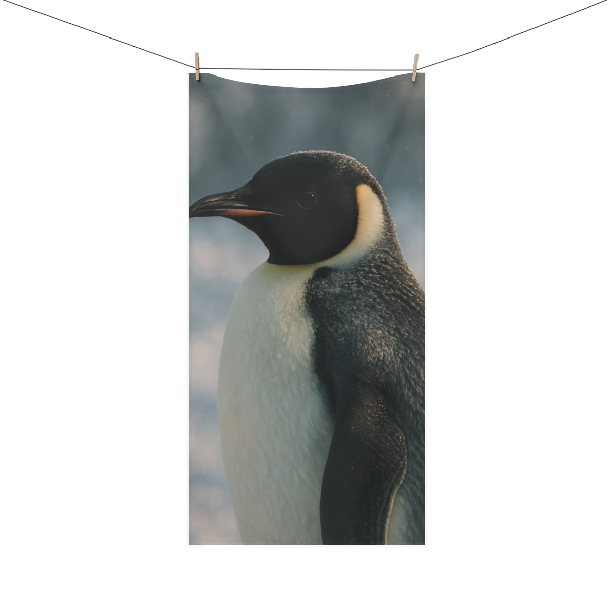 Aurora Drift Emperor Penguin personalized bath towels