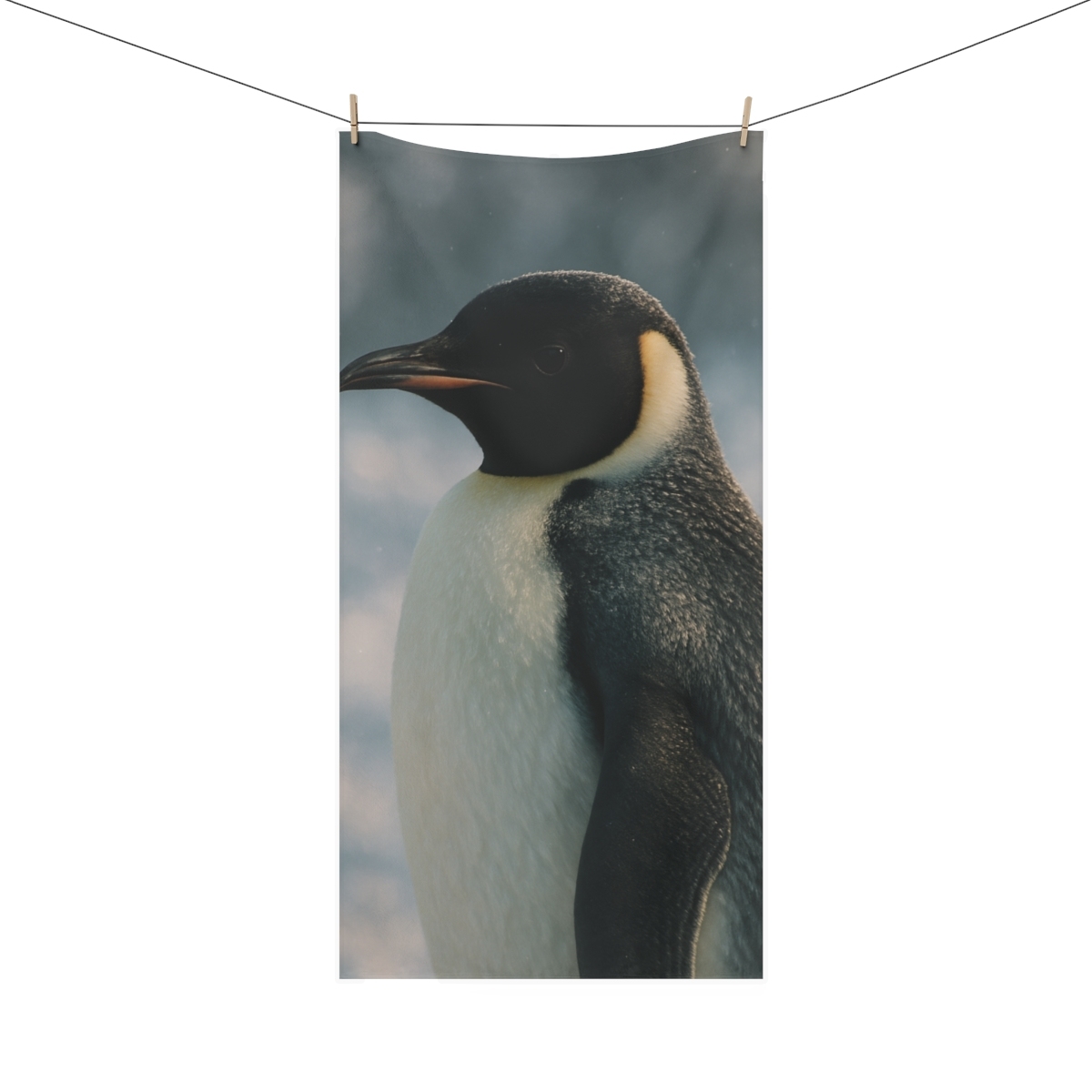Aurora Drift Emperor Penguin personalized bath towels