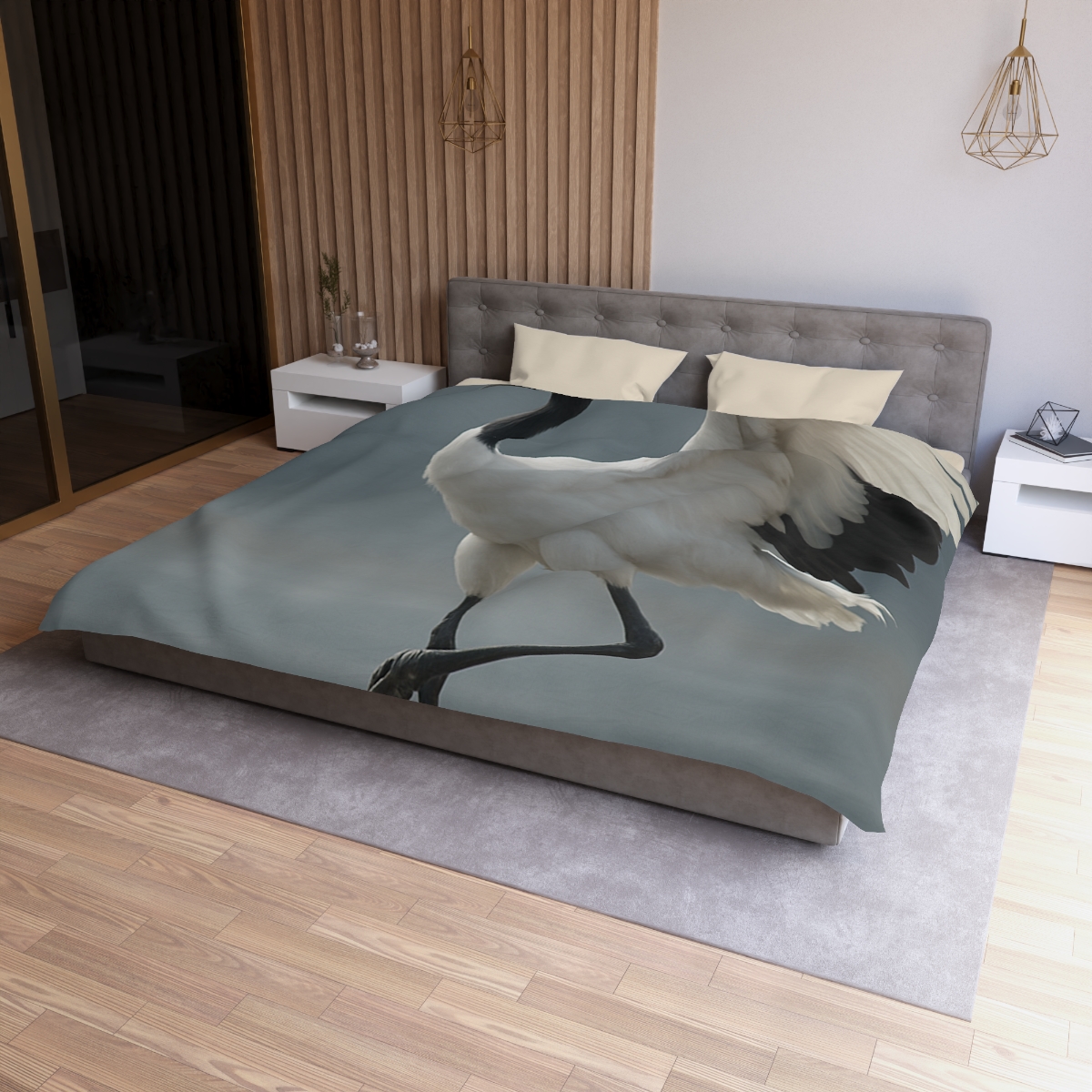 Mist Dancer Red Crowned Crane trendy bedroom duvets