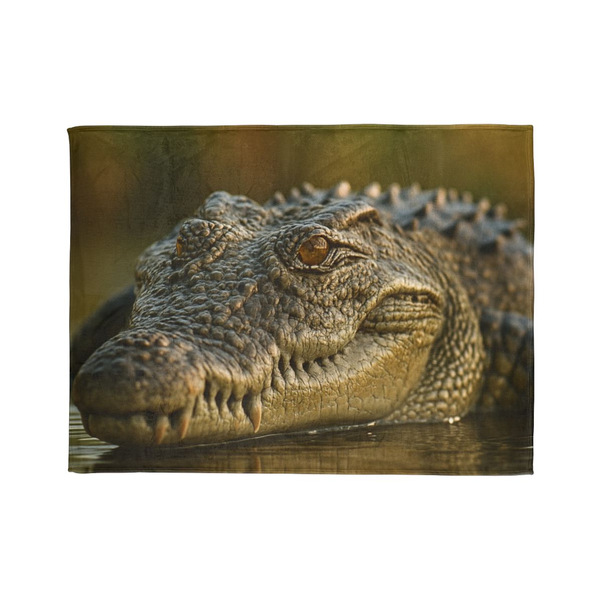 Ember Eye Saltwater Crocodile personalized cozy blankets