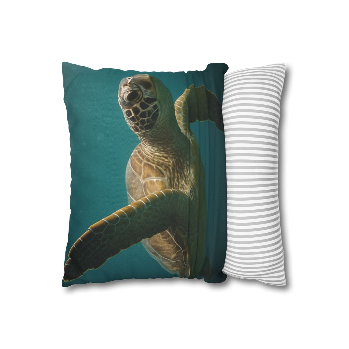 Nebula Glide Green Sea Turtle personalized pillow covers