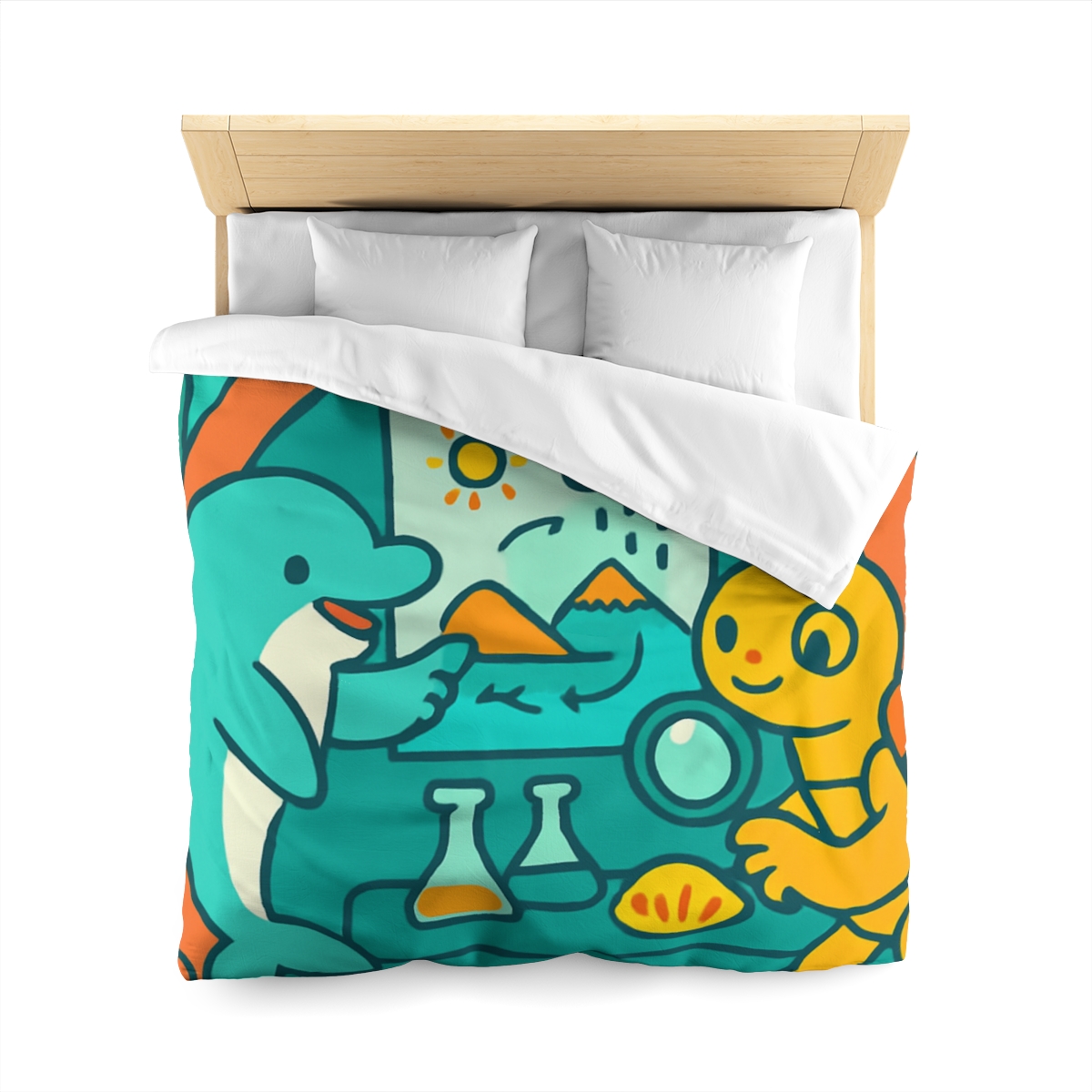 Coral Reef Science Lab designer printed duvets