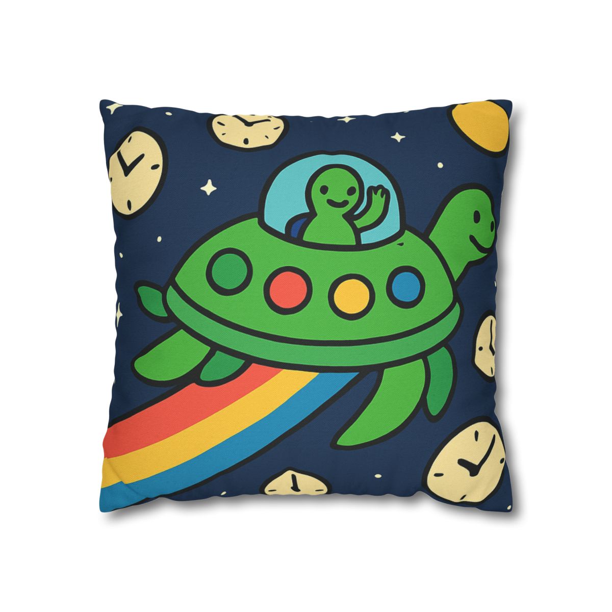 Time Traveling Turtle Spaceship stylish decorative pillowcases
