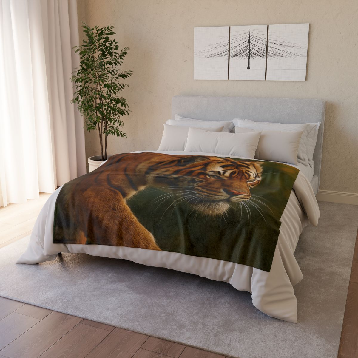 Forest Stalker Bengal Tiger soft fleece blankets