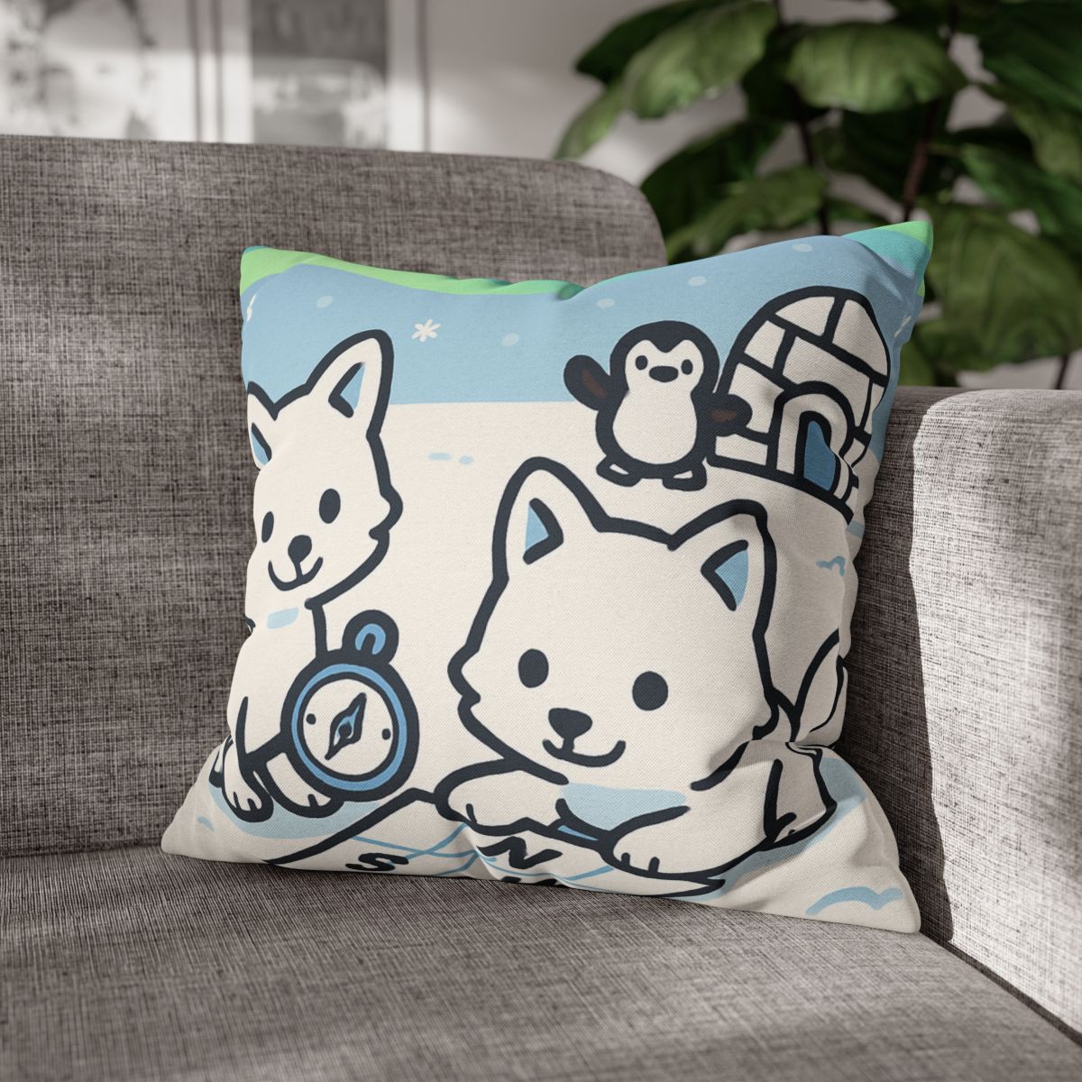 Polar Aurora Map Makers trendy patterned pillow cases