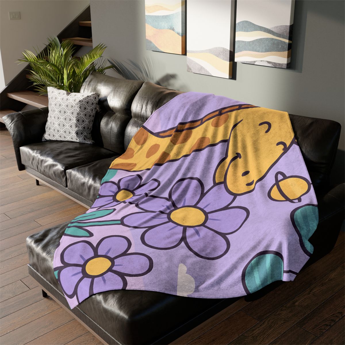 Galaxy Garden Giraffe custom blankets