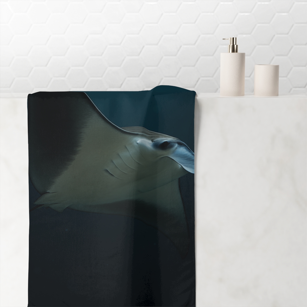Galaxy Glide Manta Ray trendy hand towels
