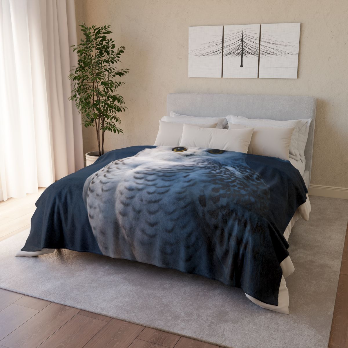 Midnight Watch Snowy Owl warm winter blankets