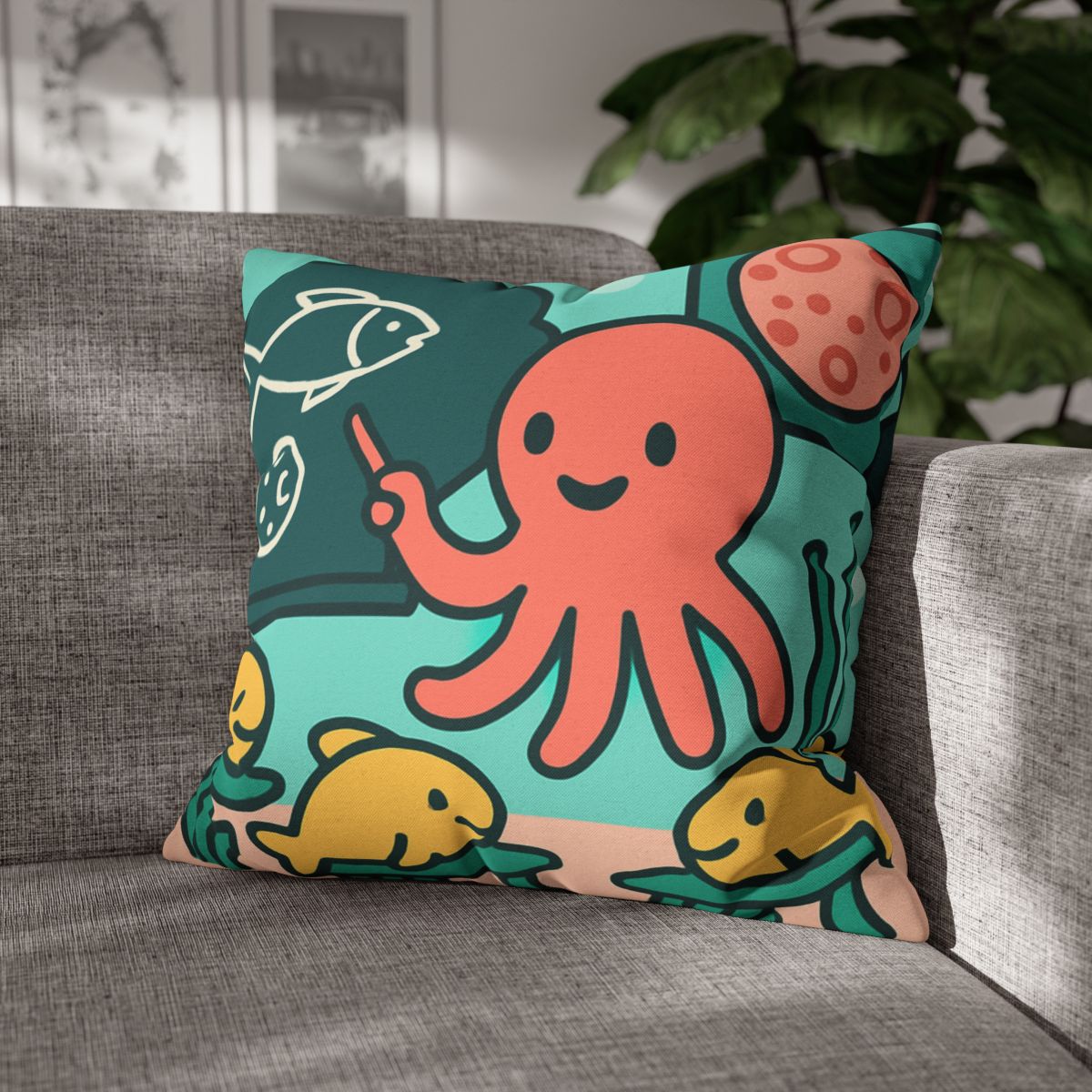 Cosmic Coral Classroom trendy patterned pillow cases