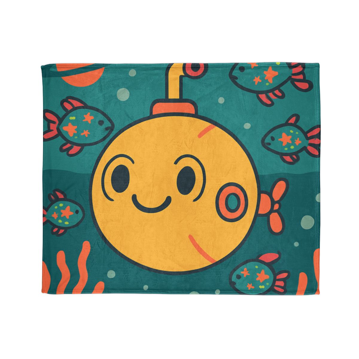 Underwater Planet Explorer Sub personalized cozy blankets