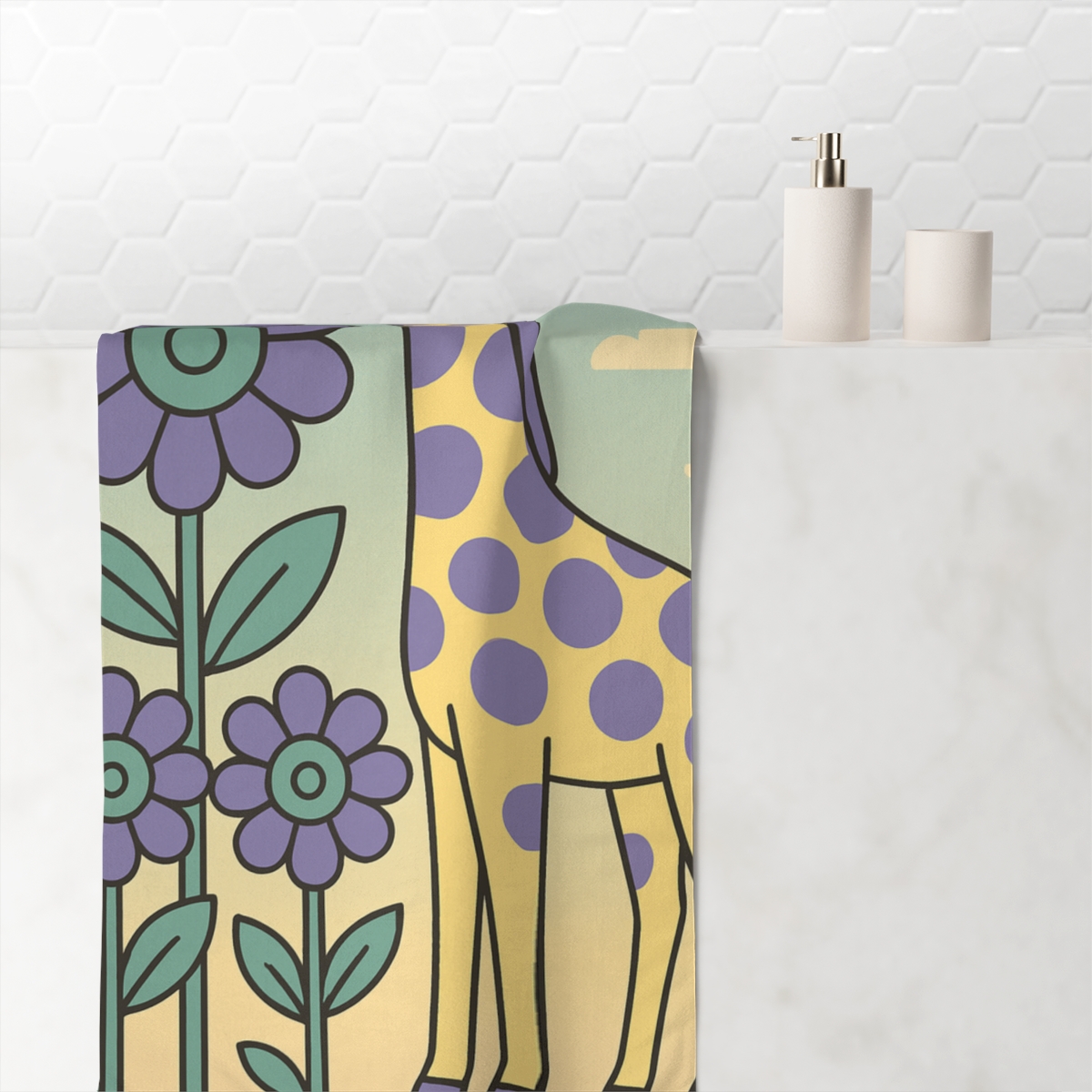 Galaxy Garden Giraffe decorative home towels