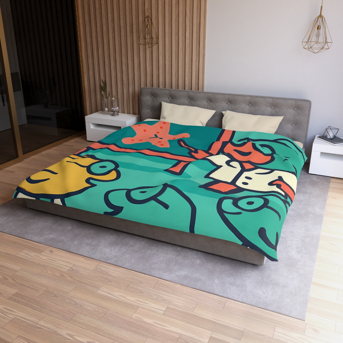 Coral School Of Scientists designer printed duvets