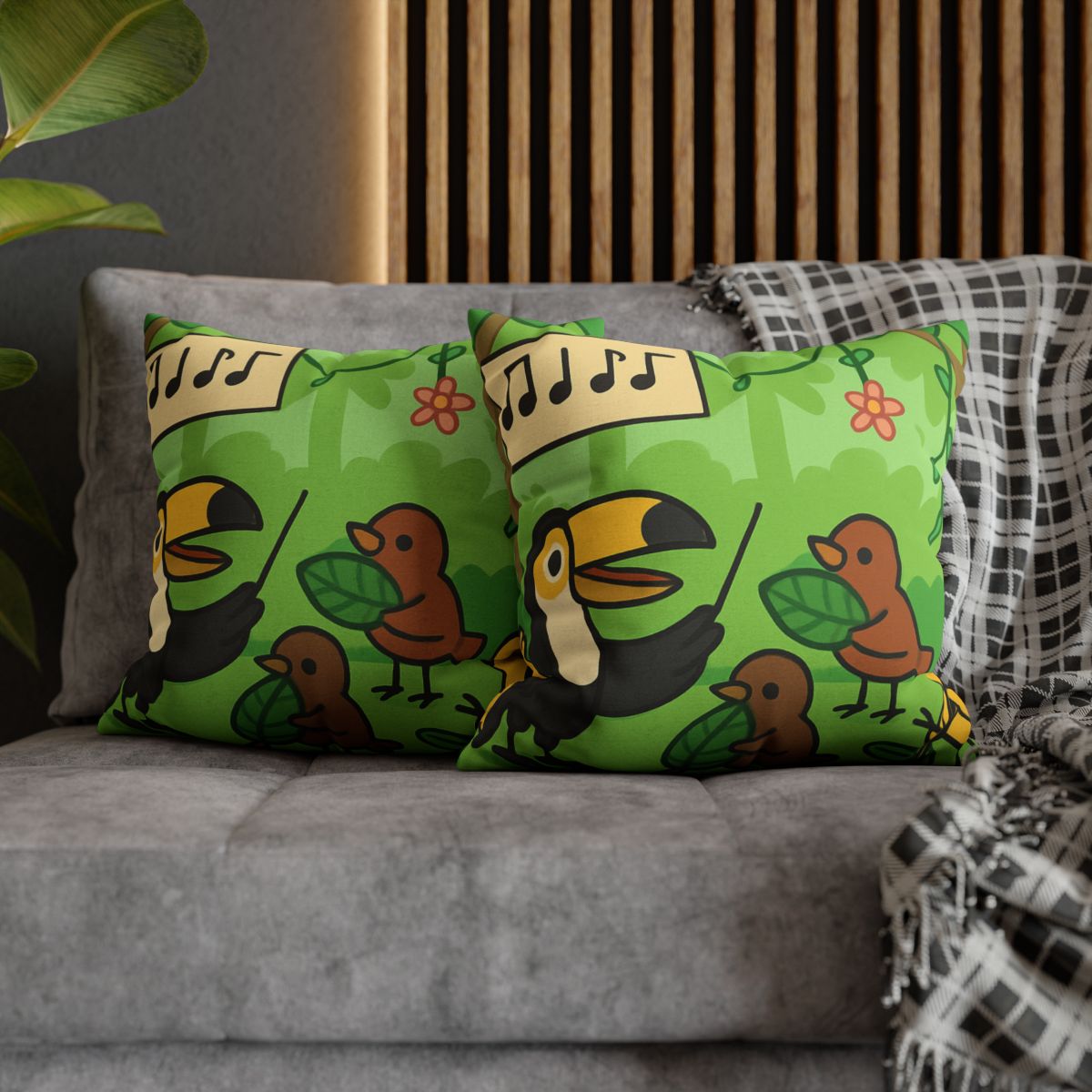 Rainforest Orchestra Of Birds stylish decorative pillowcases