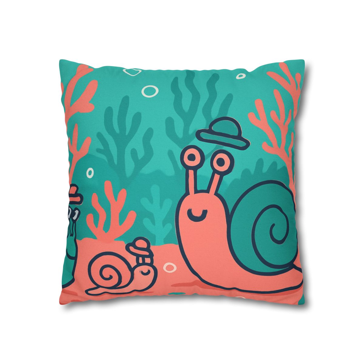 Coral City Snail Parade custom pillow cases