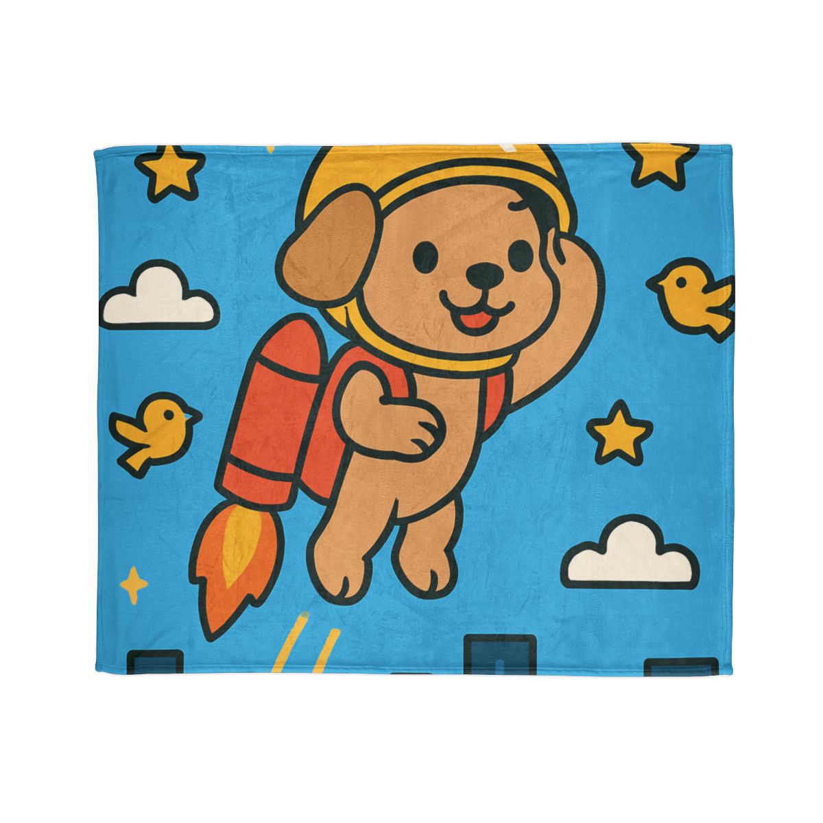 Rocket Puppy Patrol designer printed blankets