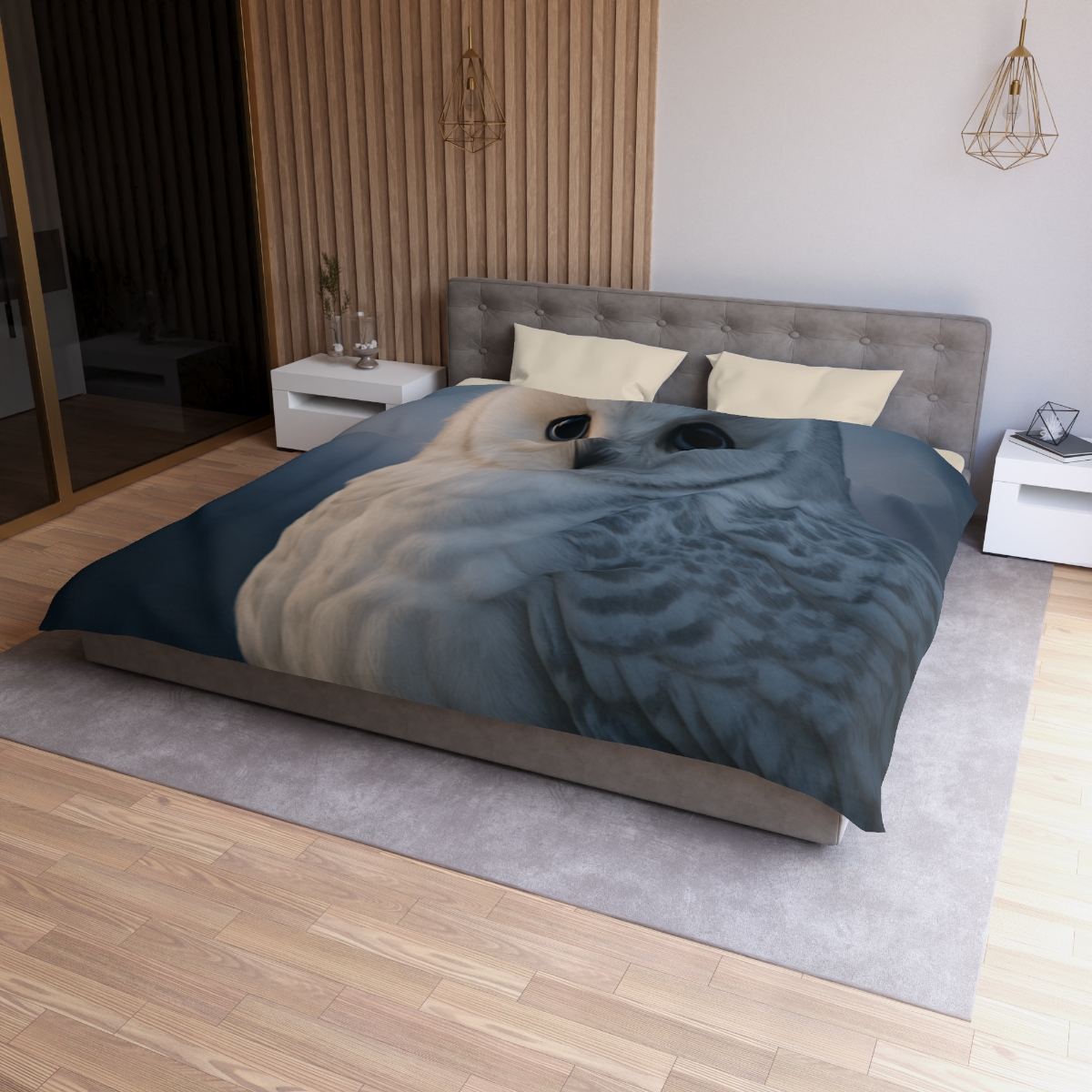Twilight Watcher Snowy Owl personalized bedding duvets
