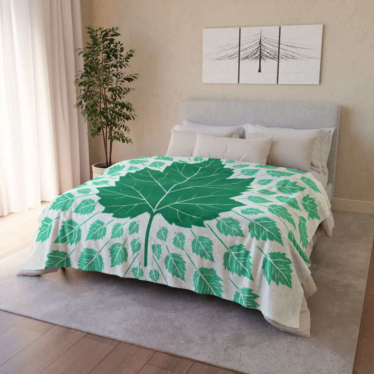 Fractal Leaf Radiance custom blankets