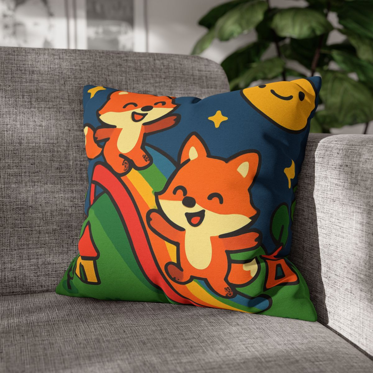 Planet Playground Of The Friendly Foxes trendy patterned pillow cases
