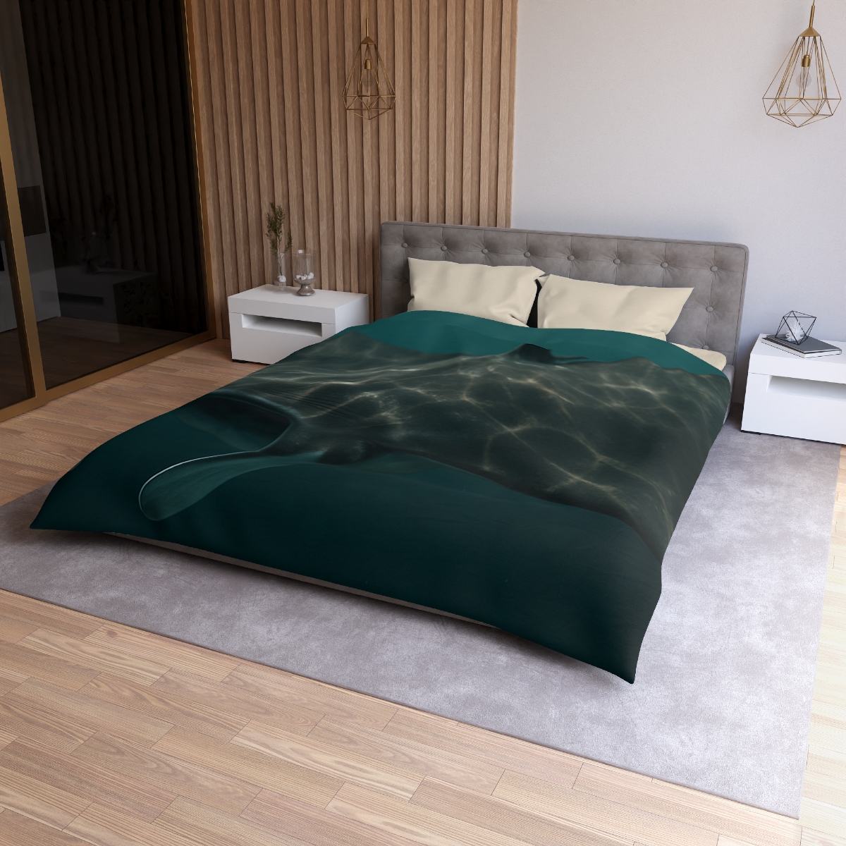 Moonlit Drift Giant Manta Ray custom duvets