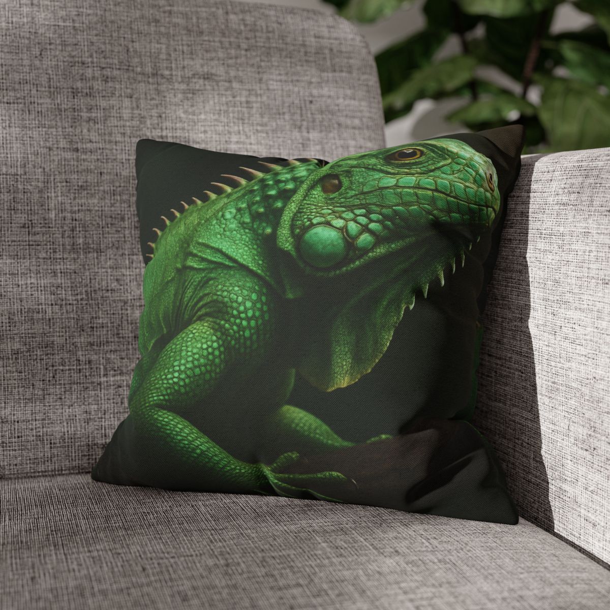 Mirror Glide Green Iguana comfortable bedding pillow covers