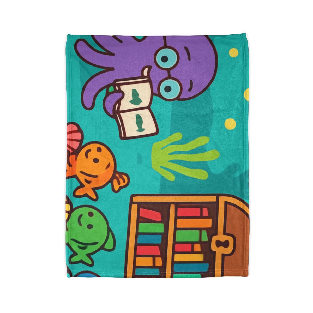 Coral Reef Library With The Octopus Librarian trendy patterned blankets
