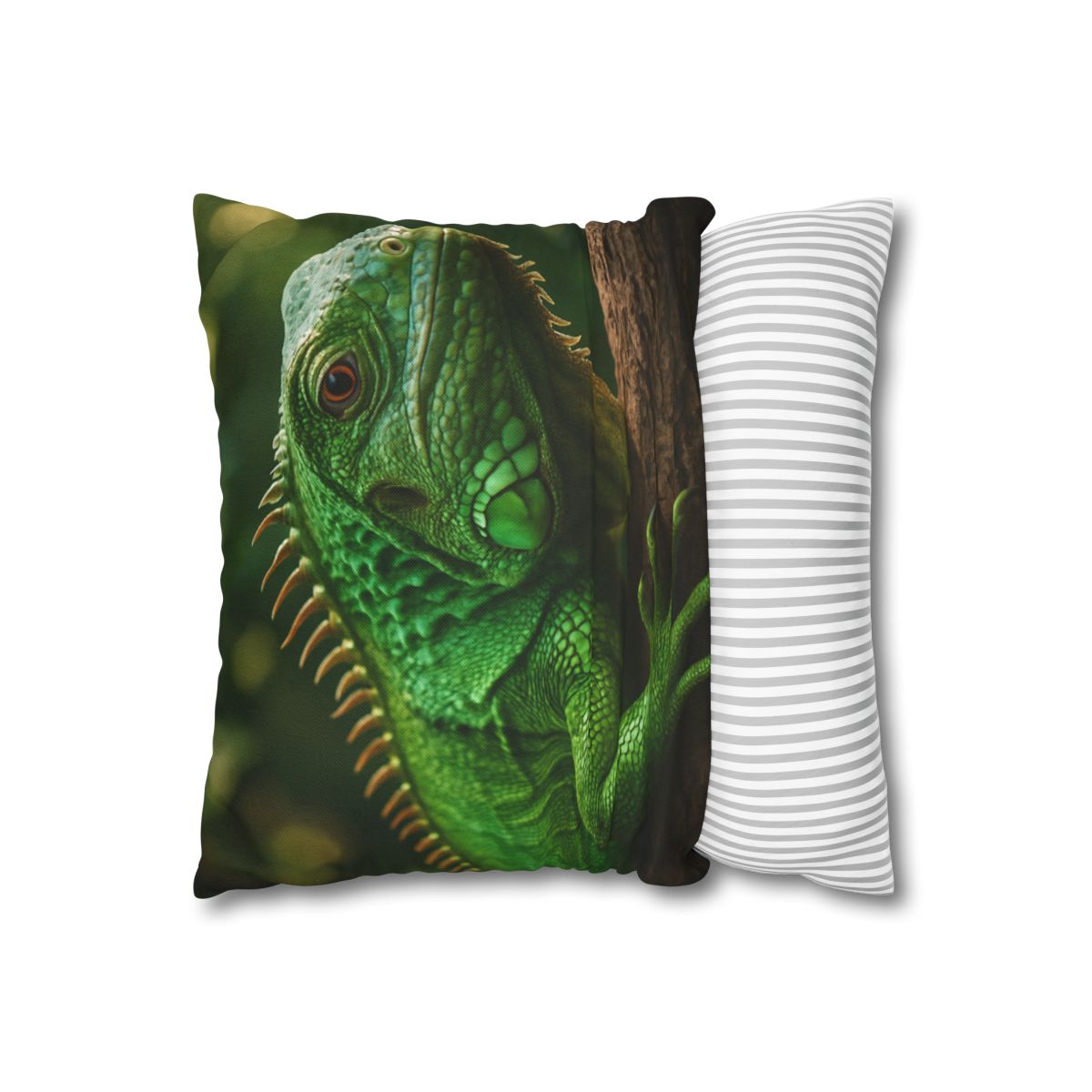 Emerald Gaze Green Iguana custom pillow cases