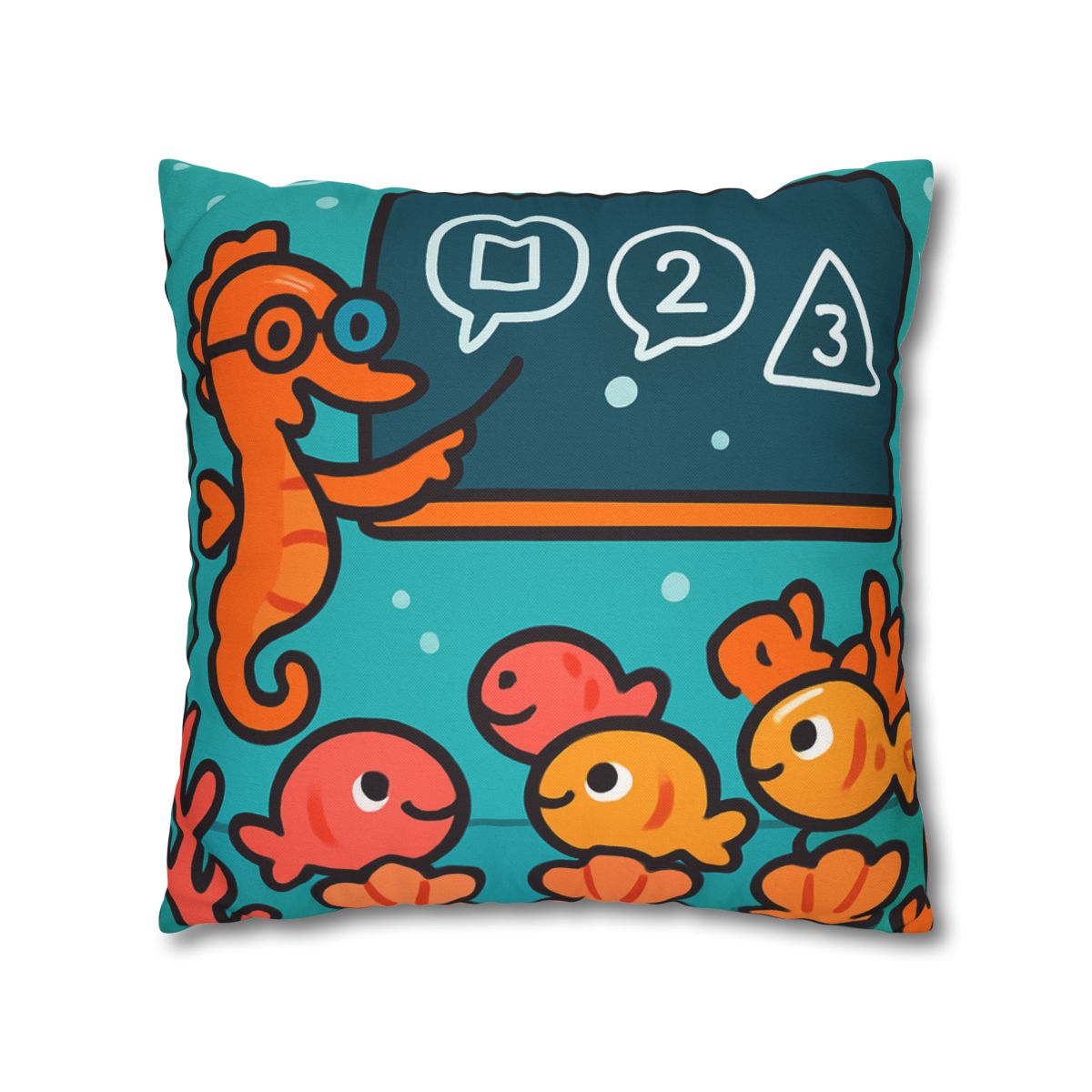 Coral Classroom With The Seahorse Teacher soft cotton pillow cases