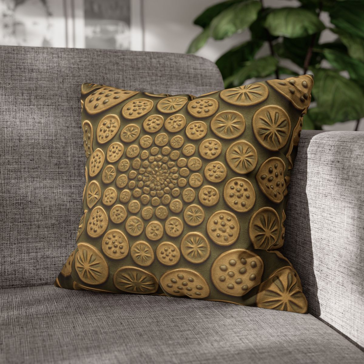 Seed Pod Micro Spiral Array designer print pillow cases
