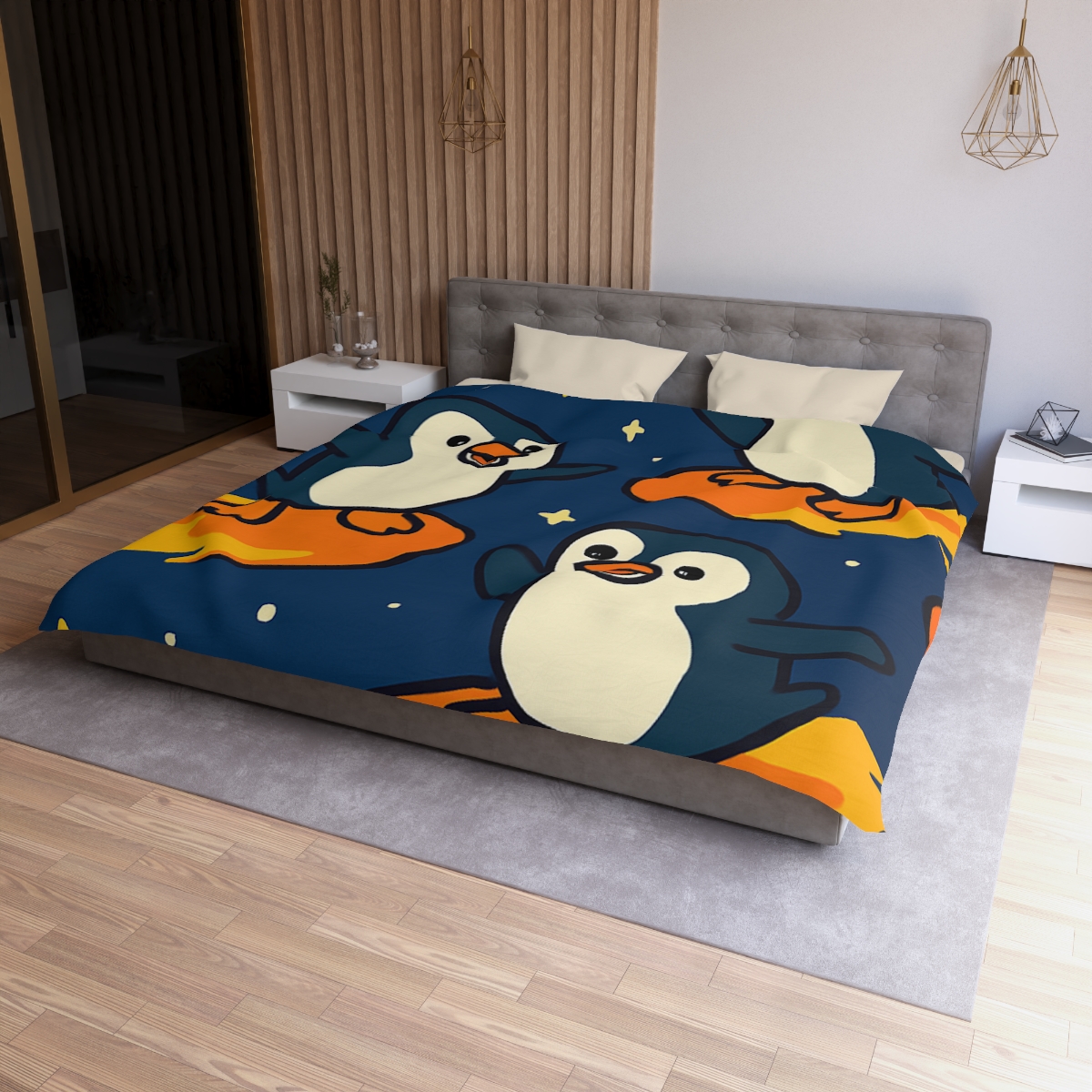 Comet Surfing Penguin Patrol trendy bedroom duvets