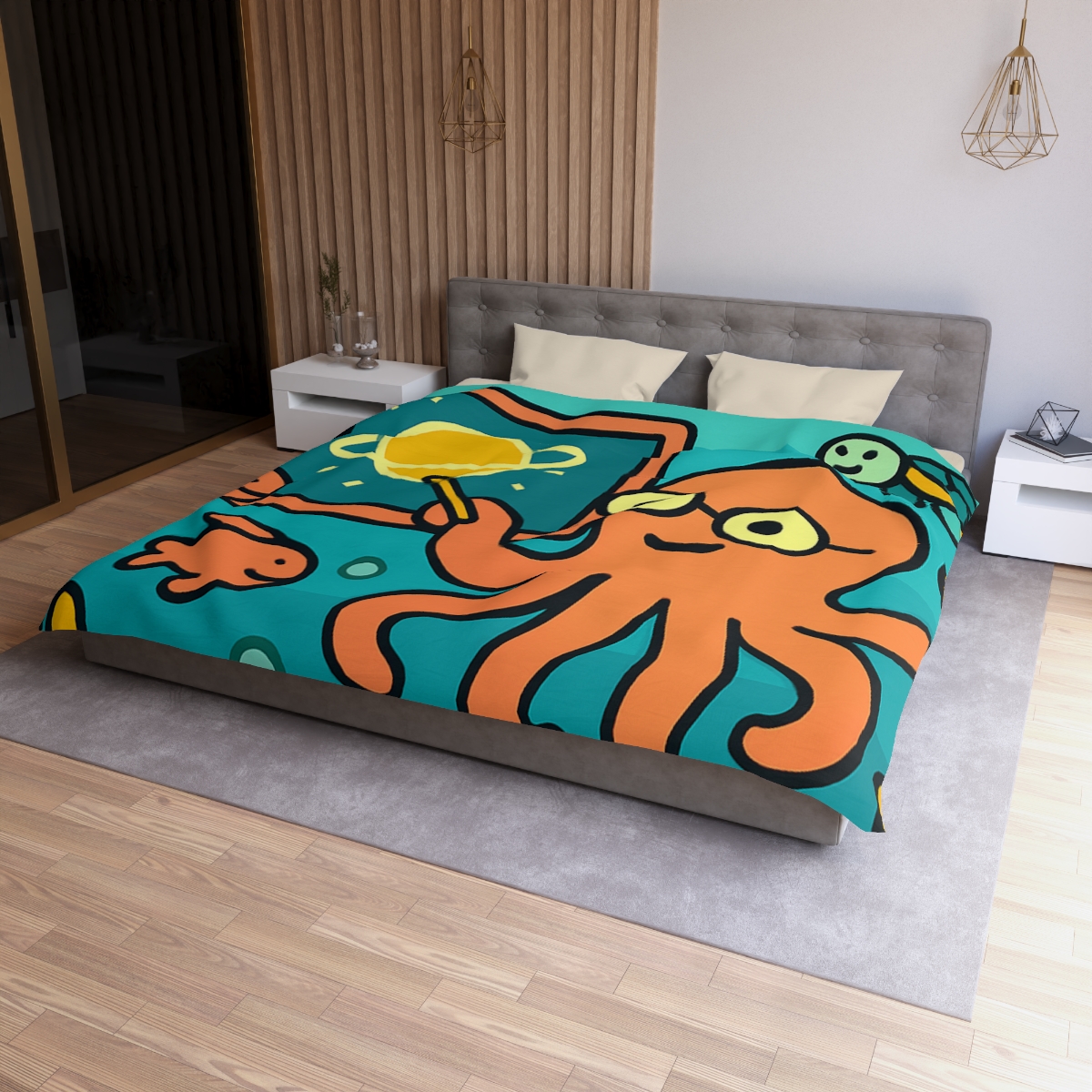 Cosmic Coral Reef Classroom custom duvets