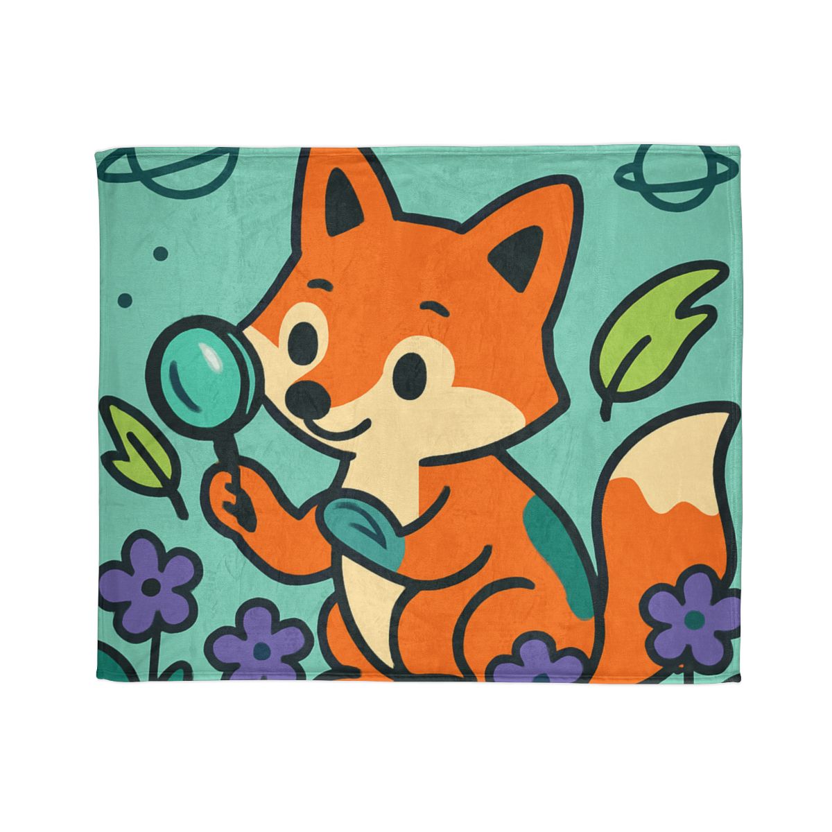 Galaxy Garden Fox soft fleece blankets