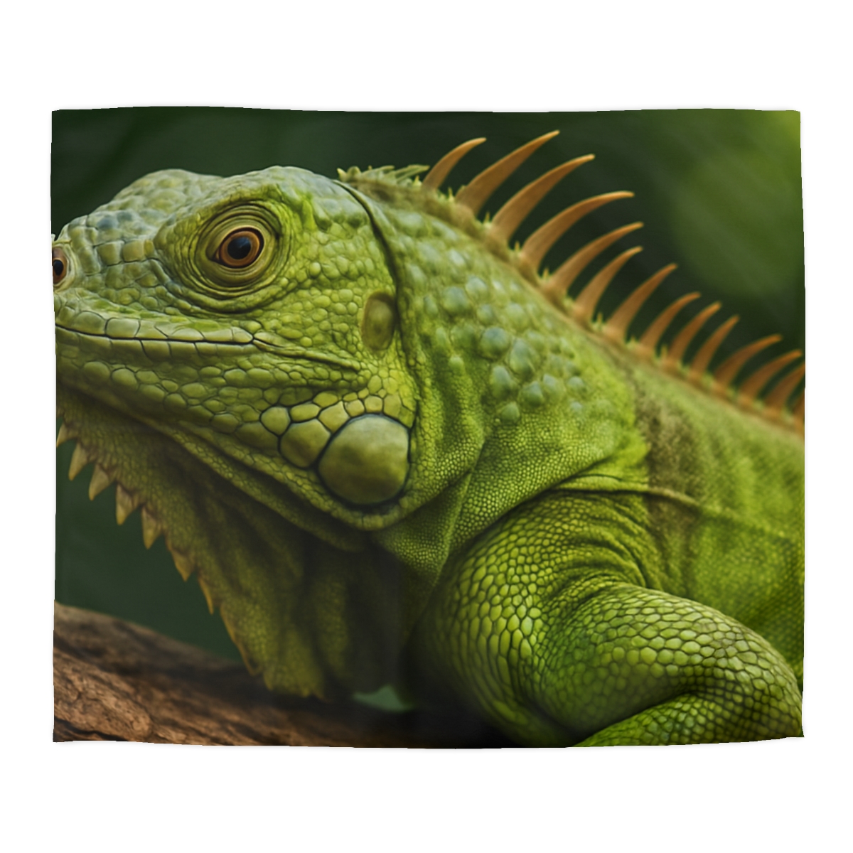 Verdant Gaze Green Iguana personalized bedding duvets