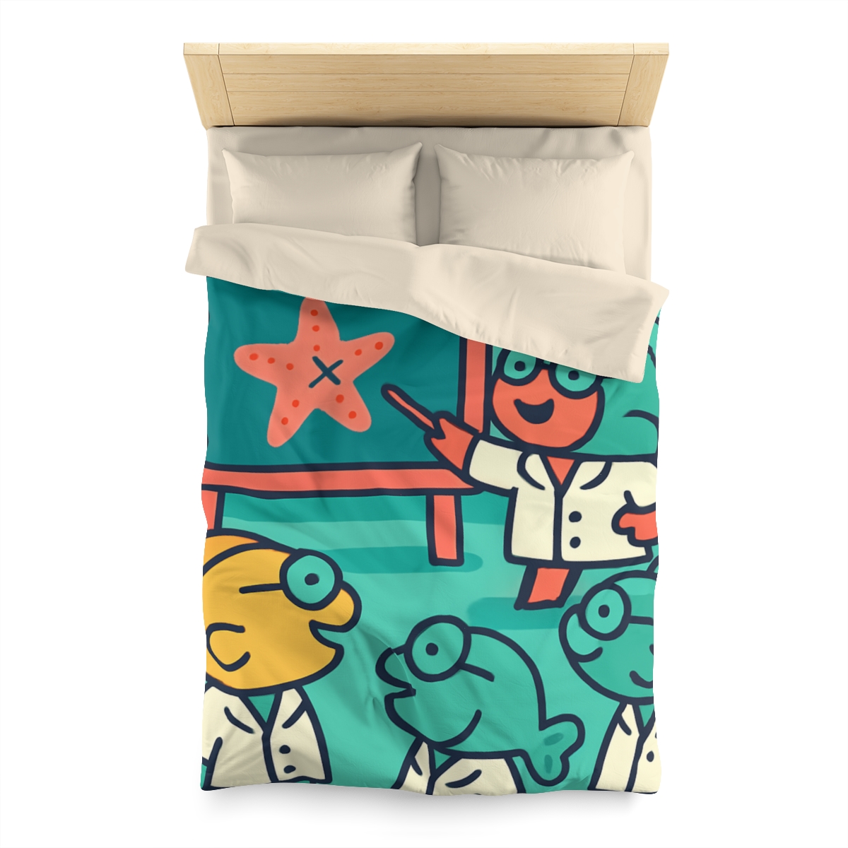 Coral School Of Scientists designer printed duvets