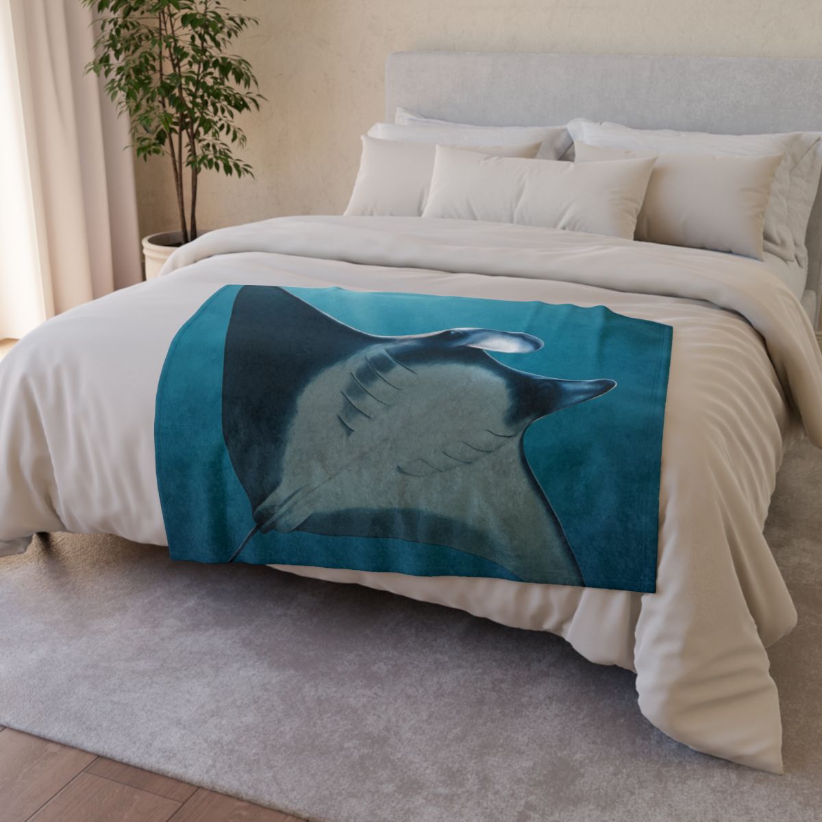 Starlit Surge Manta Ray trendy patterned blankets