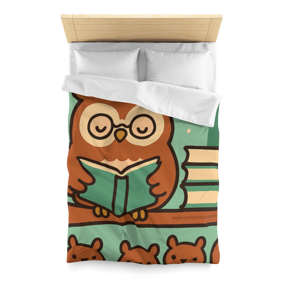 Forest Library Owl designer printed duvets