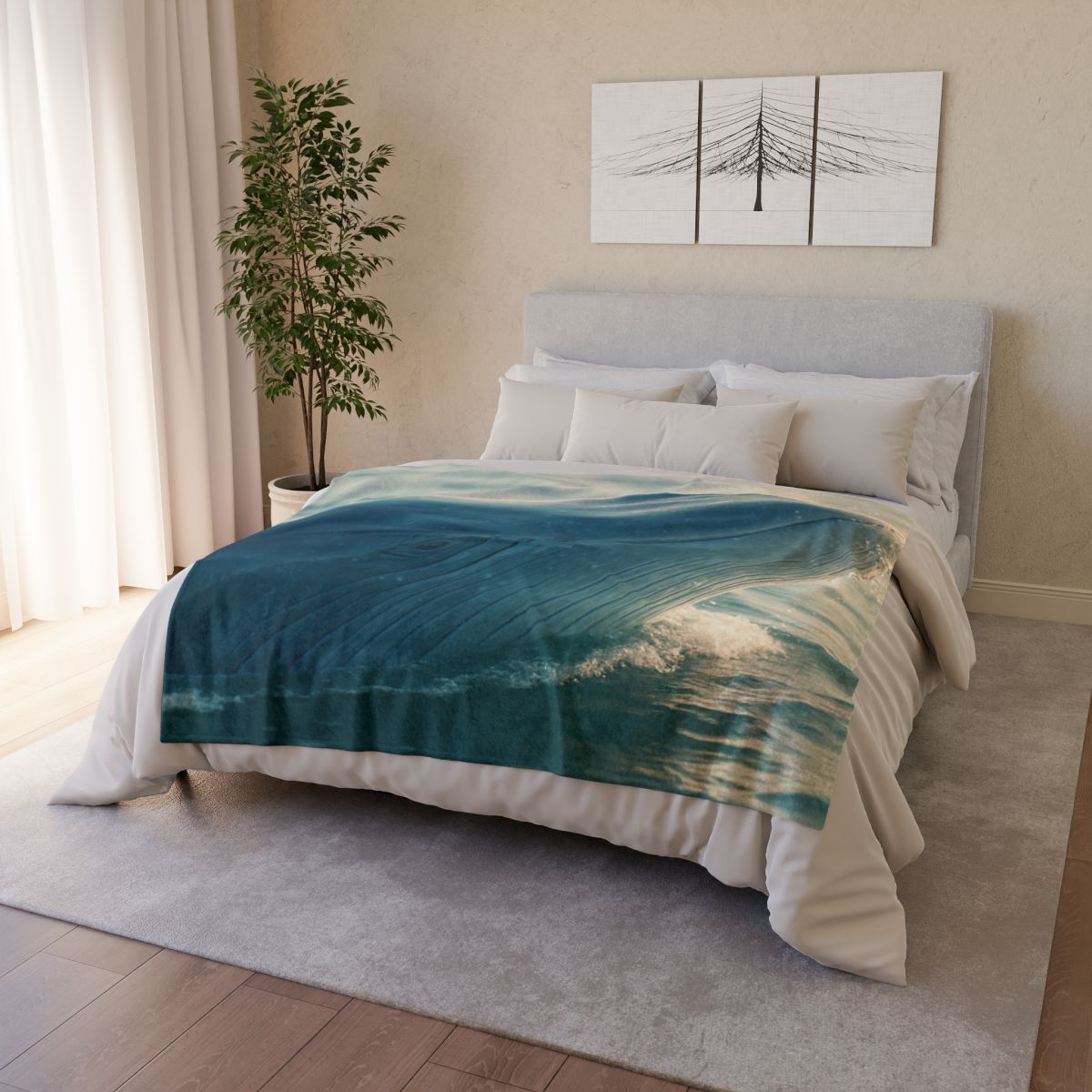 Ocean Song Blue Whale personalized cozy blankets