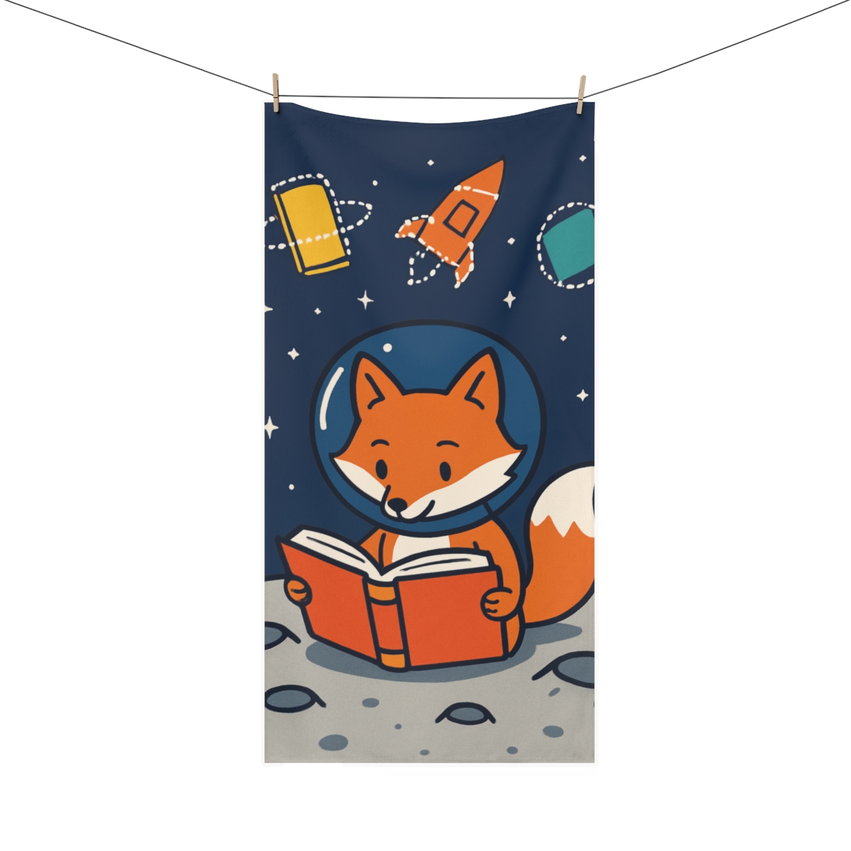 Lunar Library Of The Wise Fox stylish beach towels