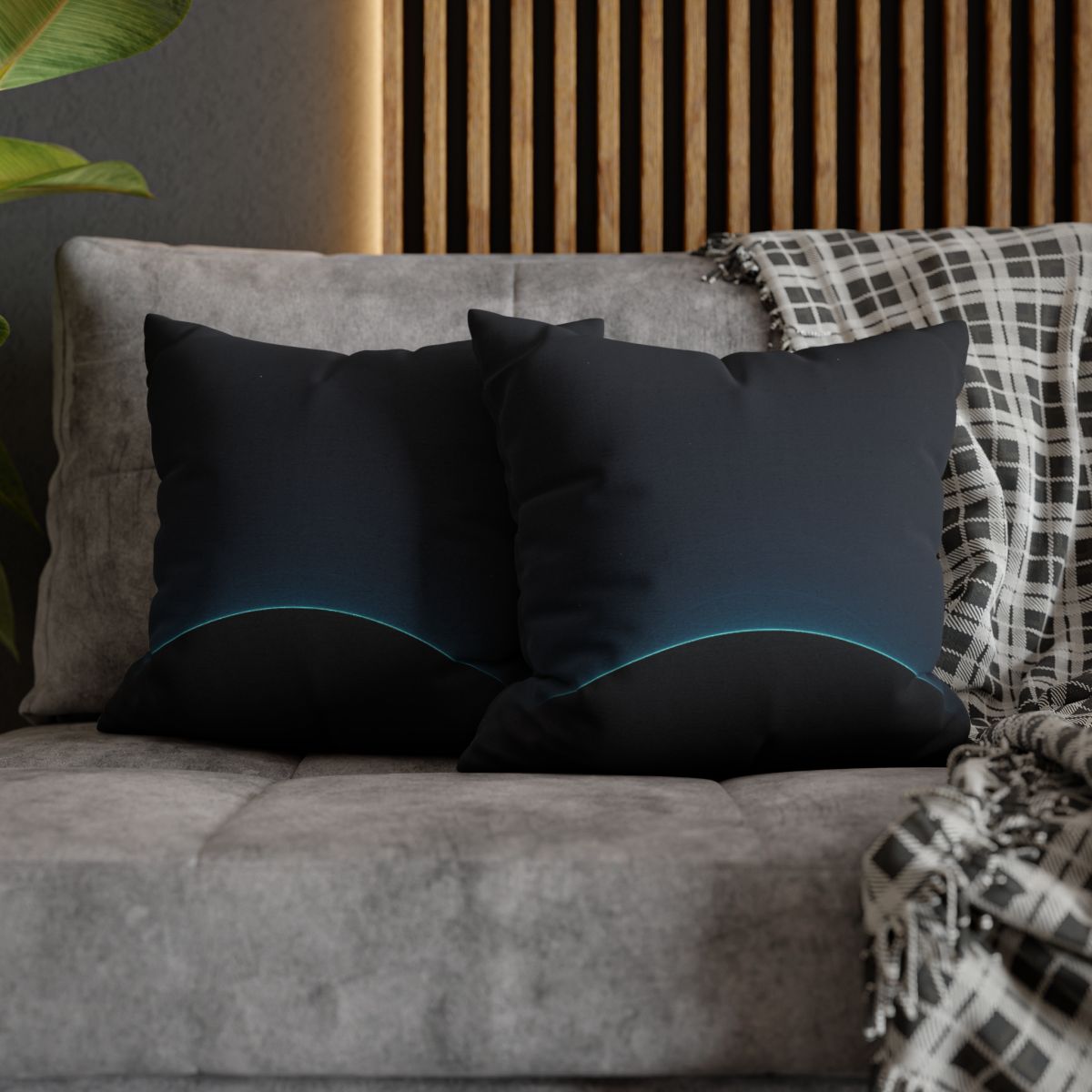 Black Horizon Silhouette comfortable bedding pillow covers