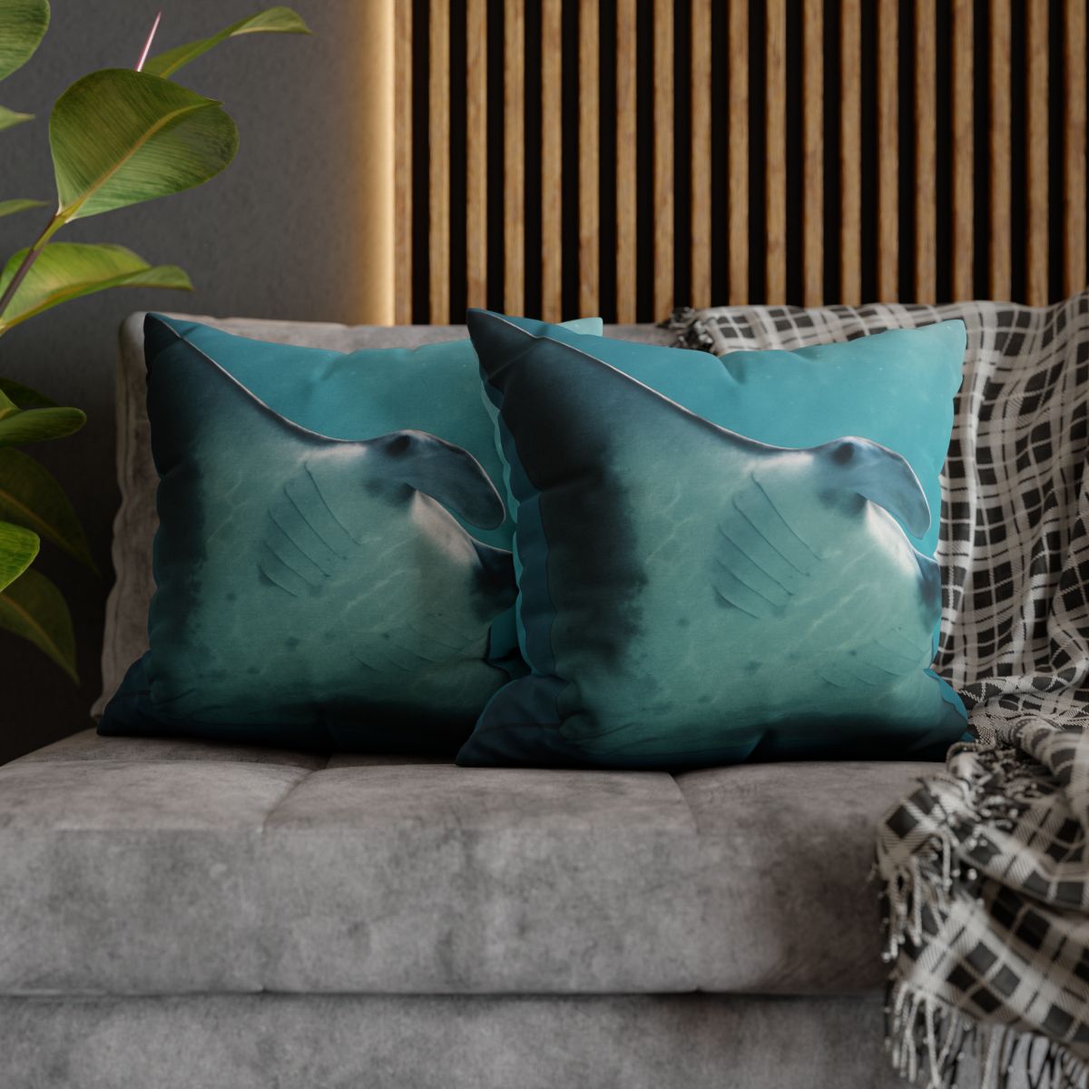 Silent Glide Manta Ray comfortable bedding pillow covers