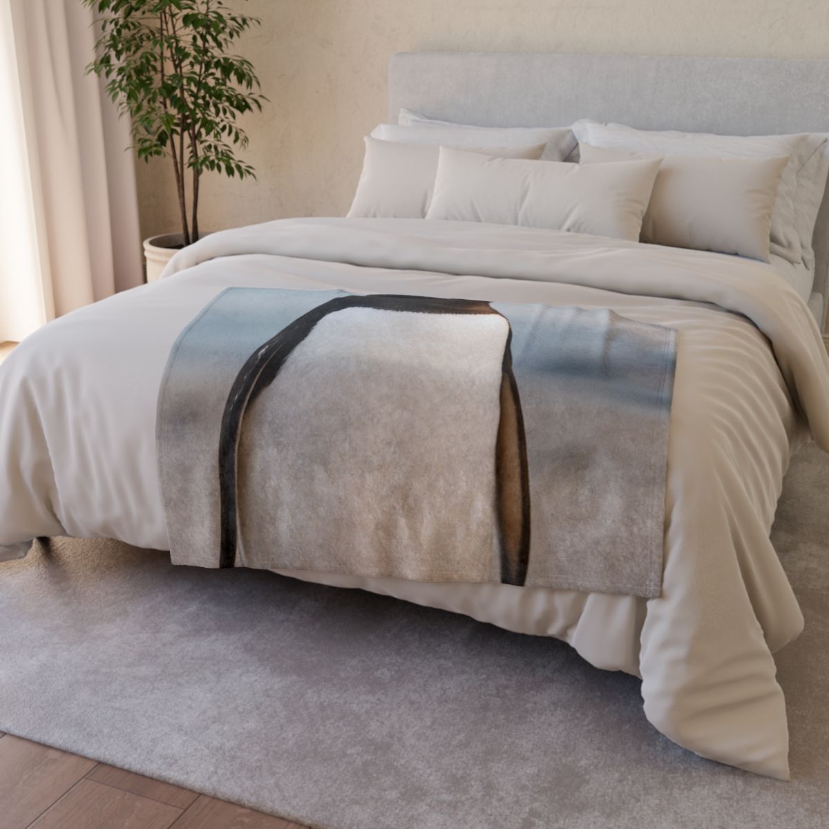 Shoreline Echo Gentoo Penguin designer printed blankets