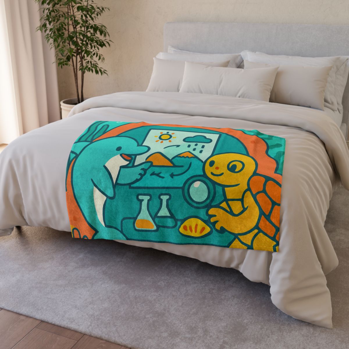 Coral Reef Science Lab trendy patterned blankets