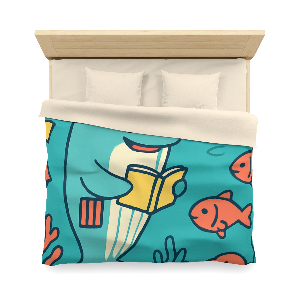 Coral Library Cruise stylish duvet covers