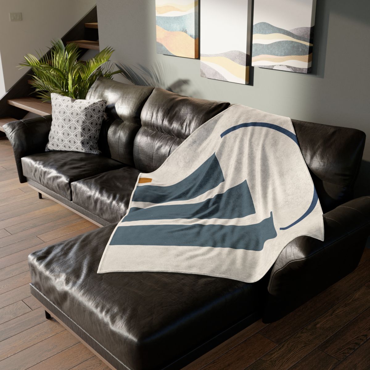 Three Bars With Hanging Arc soft fleece blankets