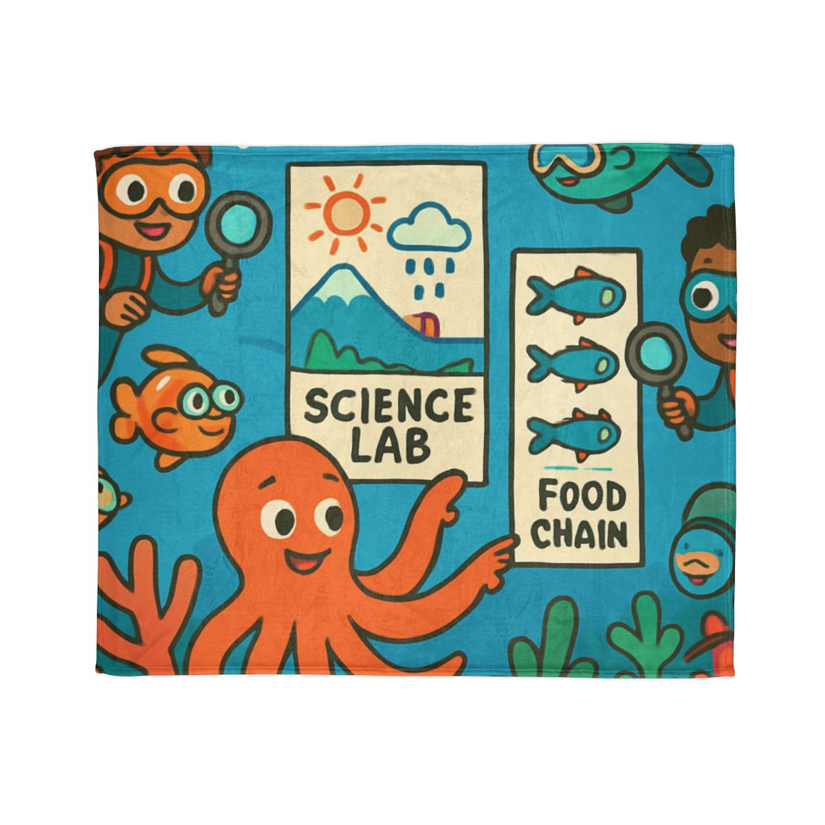 Underwater Science Lab Reef unique gift blanketscustom blankets
