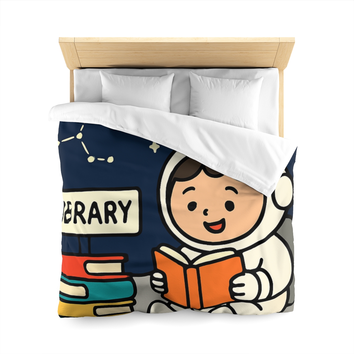 Galaxy Library On The Moon unique patterned duvets