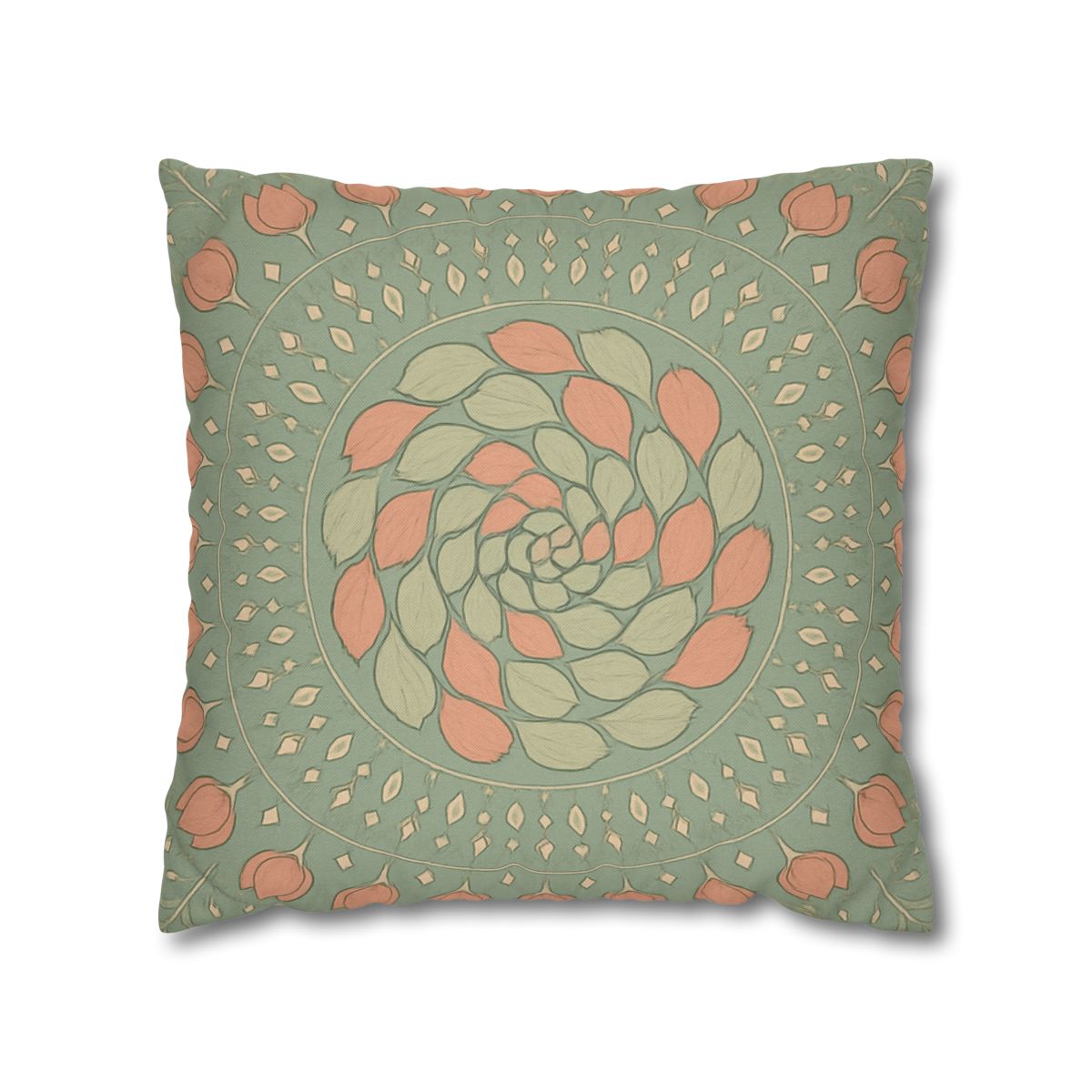 Bud Spiral Mandala designer print pillow cases