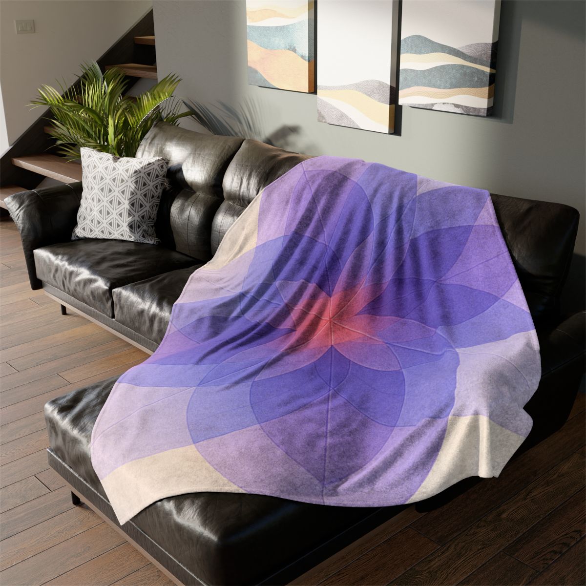 Petal Prism Overlap soft fleece blankets